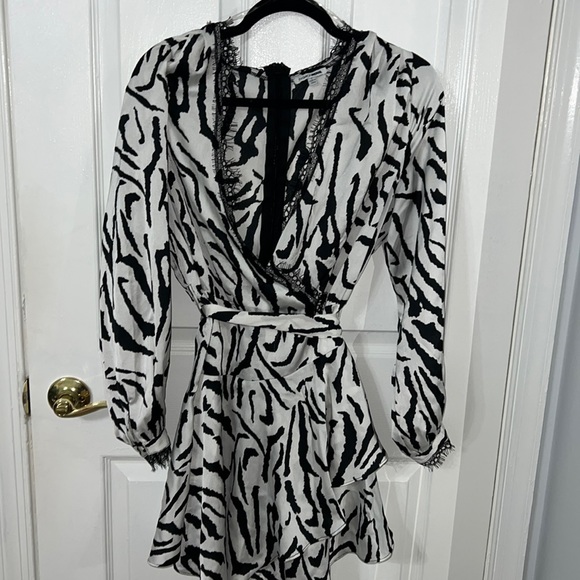 Fashion Nova Dresses & Skirts - Fashion Nova Zebra Long Sleeve Dress | Size: L